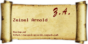 Zeisel Arnold névjegykártya